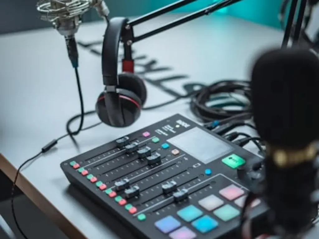 Professional podcast production setup for West Palm Beach business authority