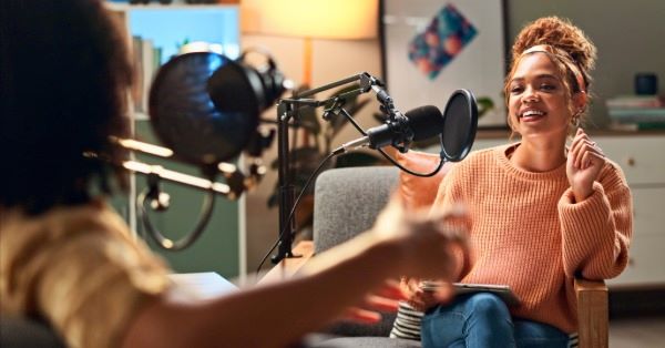 Vibrant mobile podcast recording setup in Delray Beach Florida by DLXPRO