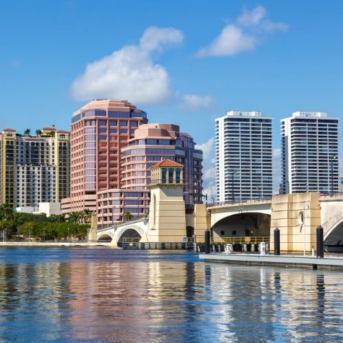 West Palm Beach waterfront and downtown skyline