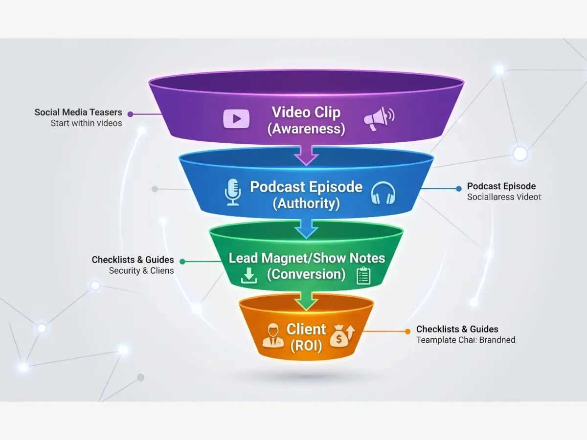 The DLXPRO Conversion Funnel: Turning a Podcast Sprint into measurable business revenue.